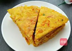 Illustration of how to make potato shredded egg pancake 11