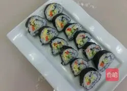 Illustration of how to make sushi 10