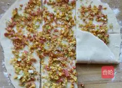 Illustration of how to make scallion pancake 7