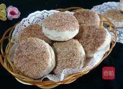 Illustration of making fried sesame pancakes 26