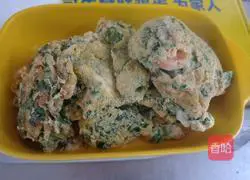 Illustration of how to make farm egg, shepherd's purse and shrimp cake 14