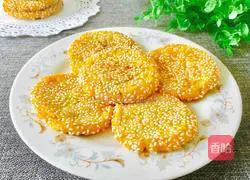 Illustration of how to make sesame pumpkin cake with bean paste filling (electric baking pan version) 18