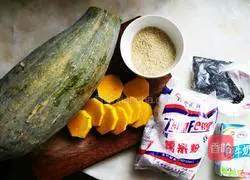 Illustration of how to make sesame pumpkin cake 1