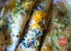 Illustration of how to make chive and sesame egg pancake 5