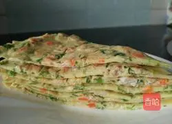 Illustration of how to make assorted vegetable egg pancakes 6