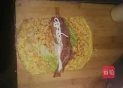 Illustration of how to make sweet bacon and egg pancakes 3