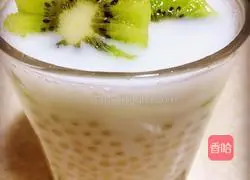 Kiwi Sago Illustration of how to make banana soft cake 5