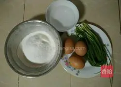 Illustration of how to make Korean egg and green onion pancake 1