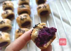 Illustration of how to make purple sweet potato crisp 14