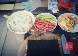 Cucumber ham sushi recipe 1