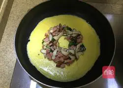 Illustration of how to make ham crepes 6