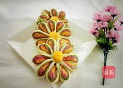 Illustration of how to make colorful plum blossom cakes 10