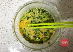 Illustration of how to make vegetable egg pancake 1