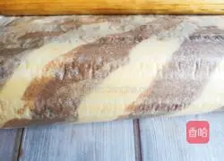 Illustration of how to make two-color cocoa cake roll 18