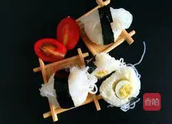 Illustration of how to make konjac black sesame sushi 9