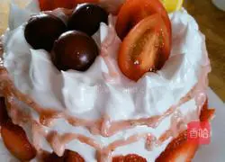 Strawberry Cream Cake Recipe Illustration 11