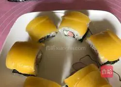 Yellow peach fruit sushi Illustration of how to do it 8