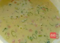 Illustration of how to make green onion egg pancake 6