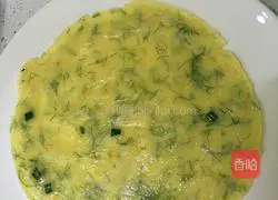 Illustration of how to make fennel egg pancake 9