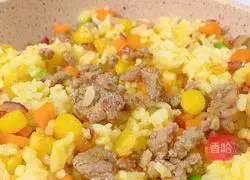 Illustration of golden foie gras fried rice 9