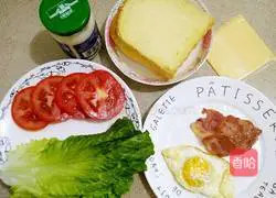 Illustration of how to make a tomato sandwich 1