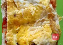 Illustration of how to make meat floss, egg and ham sandwich 5