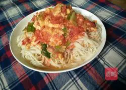 Illustration of how to make tomato and egg noodles 11