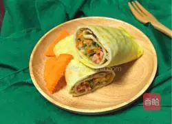 Illustration of how to make egg pancake rolls 9