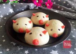 Illustration of making piggy sausage steamed buns (one-time fermentation method) 12