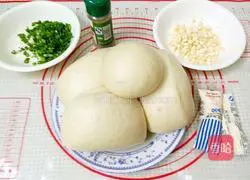 Illustration of grilled steamed buns with green onion salad 1