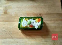 Panda eats bamboo Illustration of how to make fried rice 4