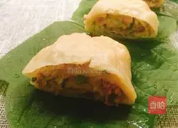 Illustration of how to make meaty steamed buns 9