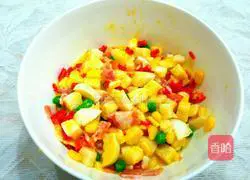 Illustration of how to make diced egg-baked steamed buns 5