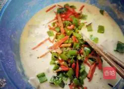 Illustration of how to make five-meal meat and shrimp pepper cakes 6