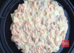 Illustration of how to make shrimp and vegetable pizza 3