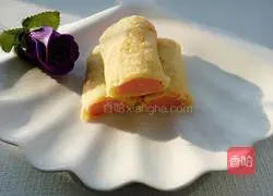 Egg pancake roll with sausage Illustration of how to do it 10