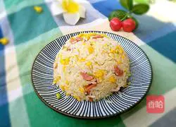 Illustration of how to make lard fried rice 12