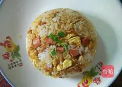 Illustration of how to make egg and ham fried rice 7
