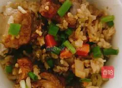 Illustration of how to make rice cooker with pork ribs stuffed rice 11