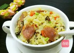 Illustration of how to cook sausage and rice 10