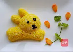 Illustration of how to make gold-wrapped silver egg fried rice 7