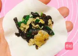 Illustration of making dumplings with fungus and egg filling 15