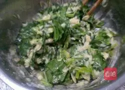Illustration of how to make rice spinach cake 8