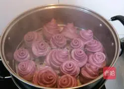 Purple sweet potato and rose flower steamed buns are delicious! Recipe 13