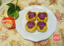 Illustration of how to make purple potato blossom steamed buns 8