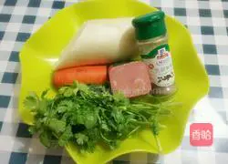 Illustration of how to make shredded white radish cake 1