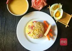 Illustration of how to make ham and egg fried rice 6