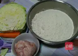 Illustration of how to make cabbage and pork dumplings 1