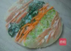 Illustration of how to make colorful vegetable pancakes 9