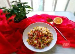 Illustration of how to make colorful fried rice 19